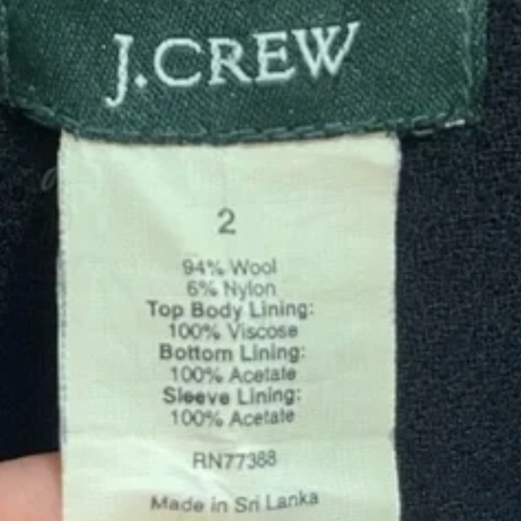 J. Crew Wool Lady Slim Coat Black with Brown Buttons size 4 from 2006 VTG - Picture 11 of 11